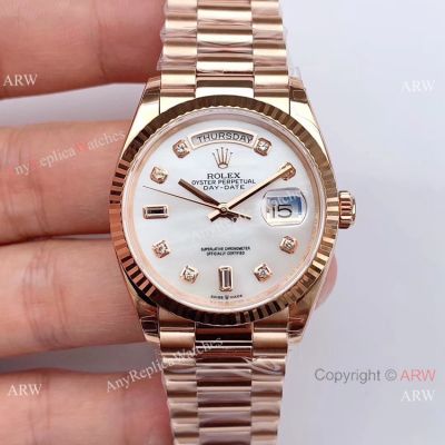 Swiss Replica Rolex Day date Rose Gold President 3255 Watch 36mm